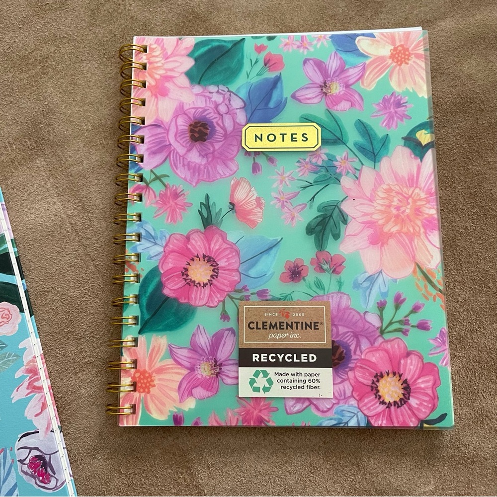 Clementine Paper Inc Floral Spiral Notebook Journal Recycled Lined Bundle of 3 - Picture 9 of 16